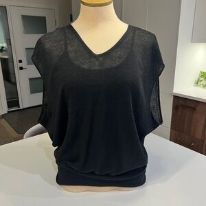 Line Chrome Black Draped Open Back Top S/P